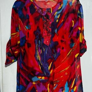 Peter Nygard womens Red blouse w/cami 3X